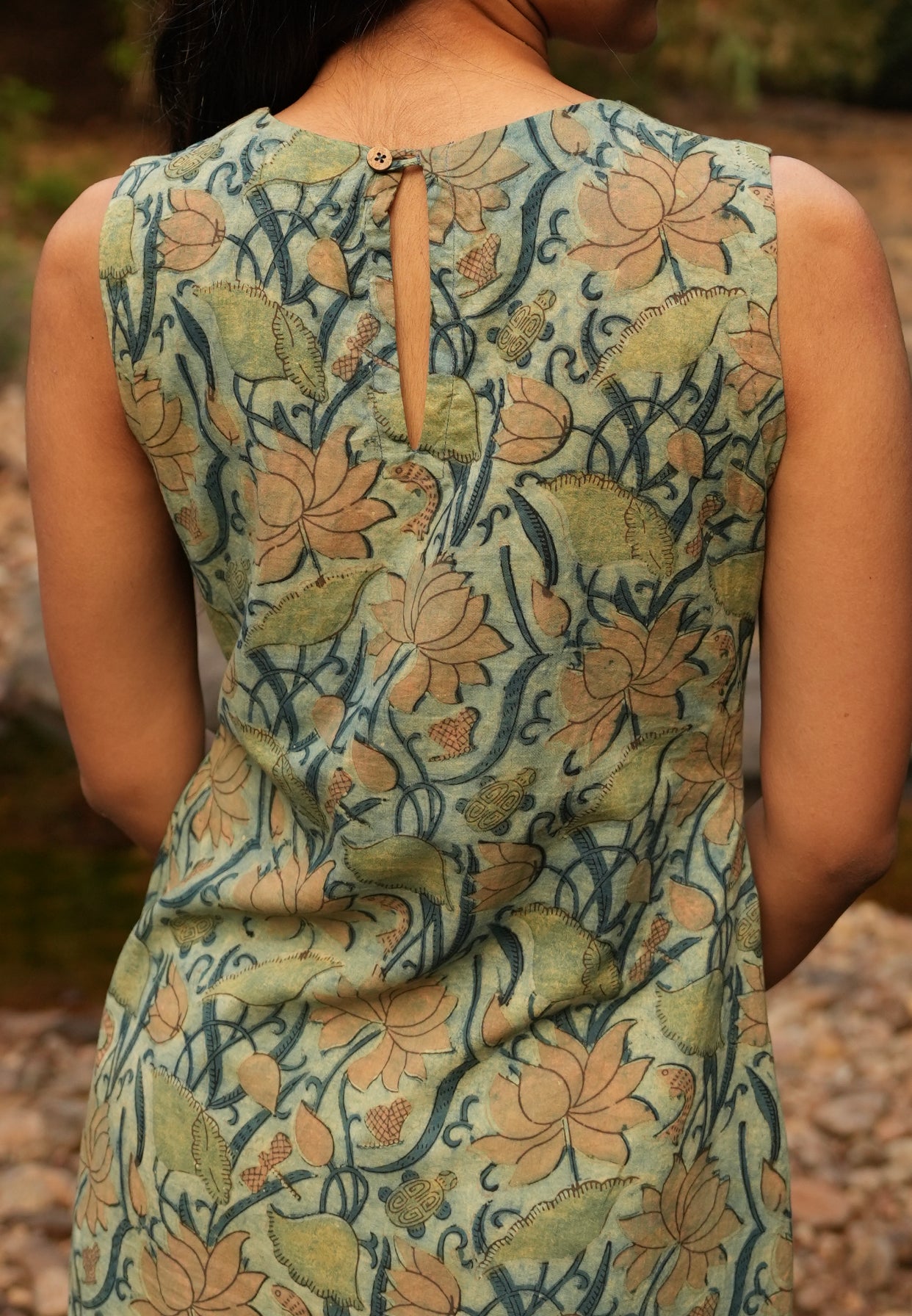 ajrakg dabu print maxi dress