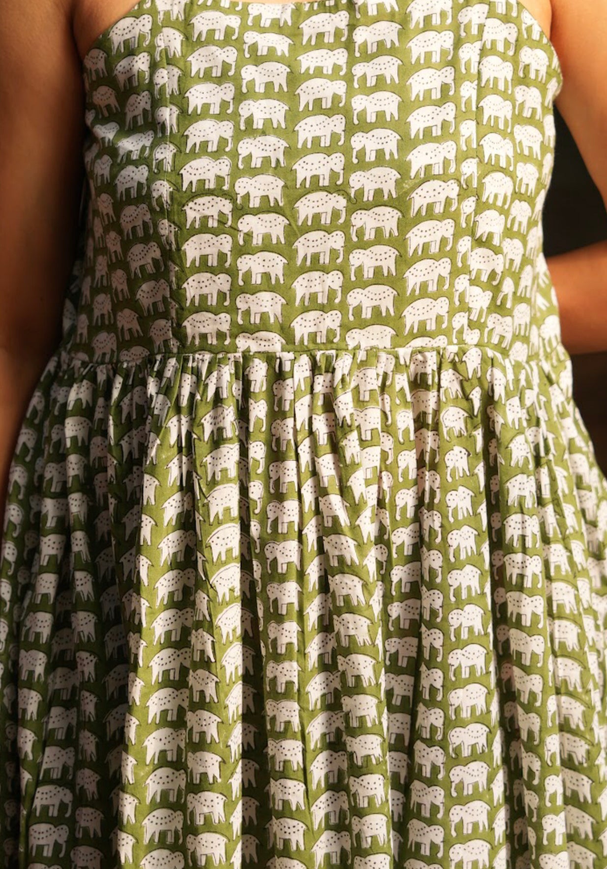 Enjoy elegance of our casual cotton maxi dress. Experience the beauty of hand-block prints and adjustable straps. Featuring a side slit and pocket for convenient, everyday comfort.
