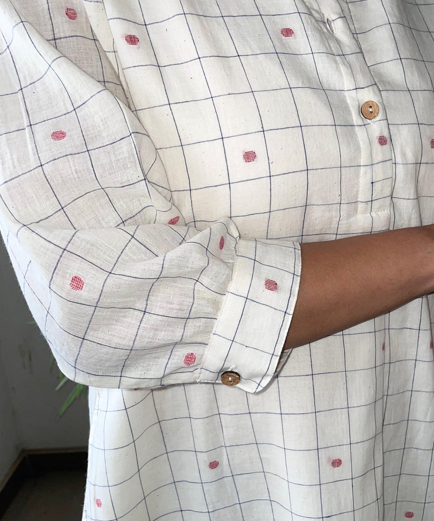 Off-white Handloom Cotton Kurta for women
